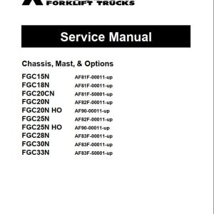 Mitsubishi Forklift FGC20N Service Manual