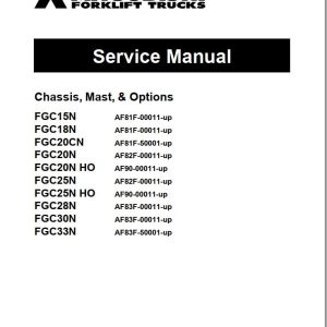 Mitsubishi Forklift FGC25N Service Manual