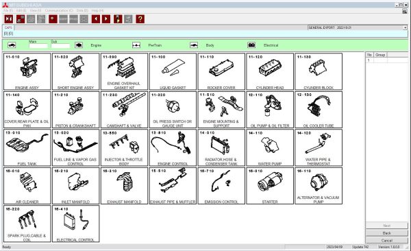 Mitsubishi MMC ASA 04.2023 General Export Europe USA Japan Spare Parts Catalog 5