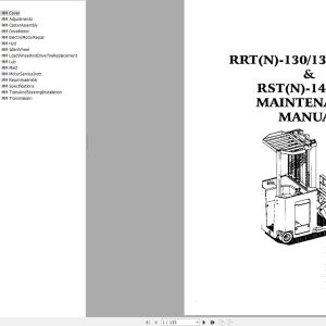 Nissan Foorklift RRTN130 RRTN134 RRTN140 RRTN145 RDT140 RST150 Maintenance Manual