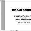 Nissan Forklift 1F1UP Parts Catalog CF680 UBOOK 02.2007 EN DE FR ES