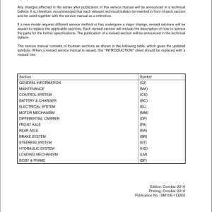 Nissan Forklift 1Q2 Service Manual SM10E Q2E0 2010