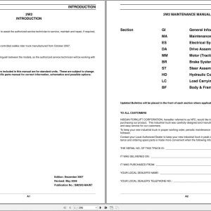 Nissan Forklift 2W2 Service Manual SM2W2 MAINT 2007