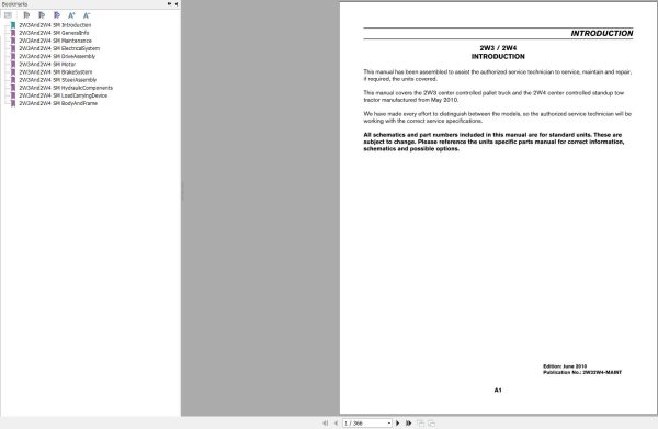 Nissan Forklift 2W3 2W4 Service Manual 2W32W4 MAINT 2010