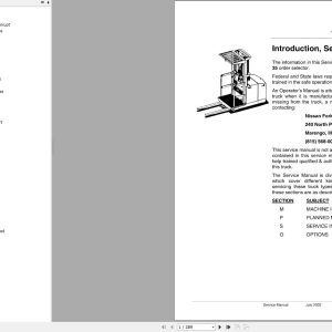 Nissan Forklift COSN 30 Service Manual COS30 SMEOS 2002