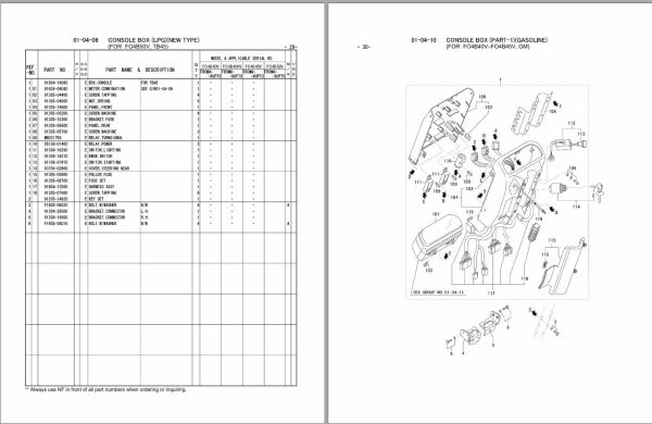 Nissan Forklift F04G F04B F04GU F04BU Parts Catalog CF622 UBOOK 2007 1
