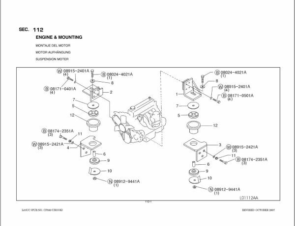 Nissan Forklift L01UC Parts Catalog CF550 UBOOK 2007 EN DE FR ES 1
