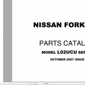 Nissan Forklift L02Ucu Parts Catalog Cf580 Ubook 2007 En De Fr Es