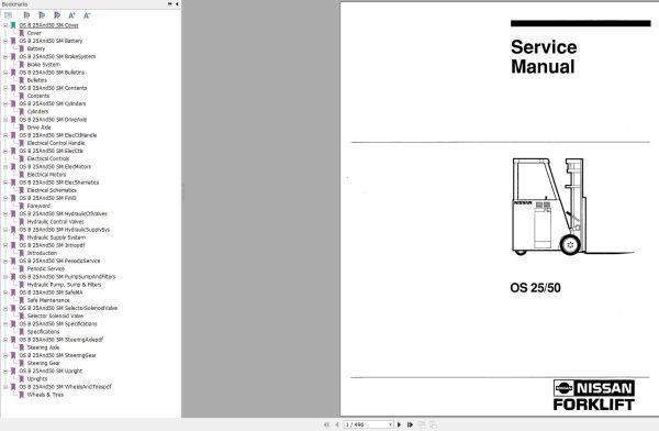 Nissan Forklift OS25 OS50 Service Manual