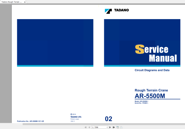 Tadano All Terrain Crane AR 5500M 1 Service Manuals 1