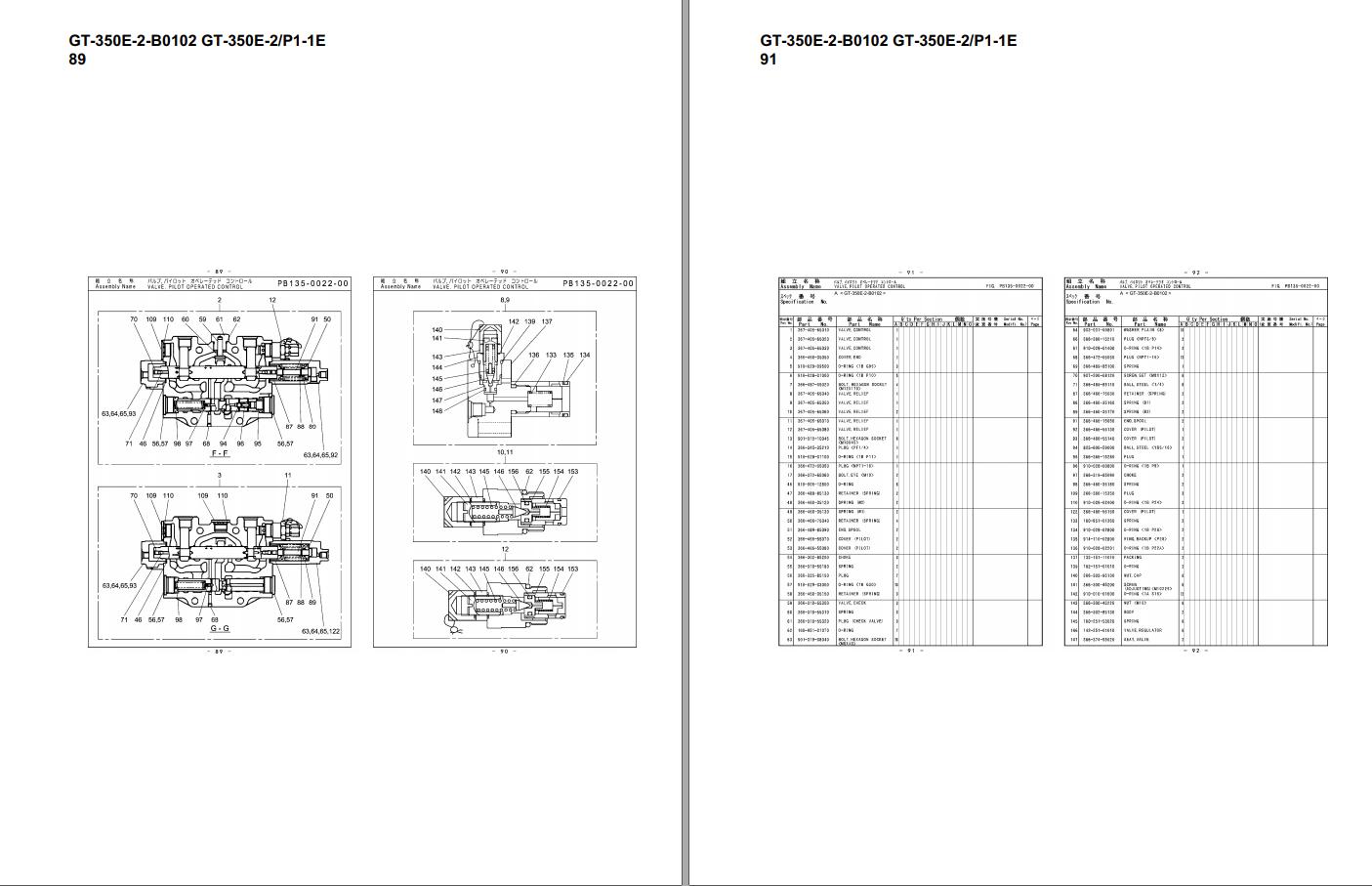 Tadano Truck Crane GT350E2 Spare Parts Catalog PDF EN