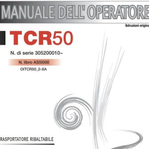 Takeuchi Dumper TCR50 Operators Parts Maintenance Manual IT EN