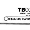 Takeuchi Excavator TB007 Operators Parts Workshop Manual