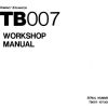 Takeuchi Excavator TB007 Operators Parts Workshop Manual 2
