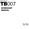 Takeuchi Excavator TB007 Workshop Operators Parts Manual