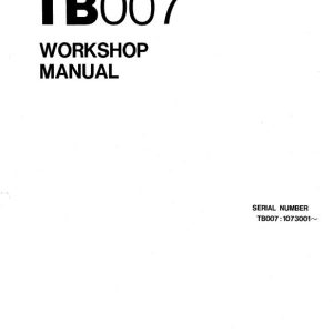 Takeuchi Excavator TB007 Workshop Parts Operators Manual IT EN 1