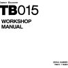 Takeuchi Excavator TB015 Workshop Operators Parts Manual 2
