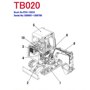Takeuchi Excavator TB020 Parts Workshop Operators Manual DE EN 1