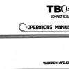 Takeuchi Excavator TB045 Workshop Parts Operators Manual 1