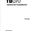 Takeuchi Excavator TB070 Parts Workshop Operators Manual DE EN 2