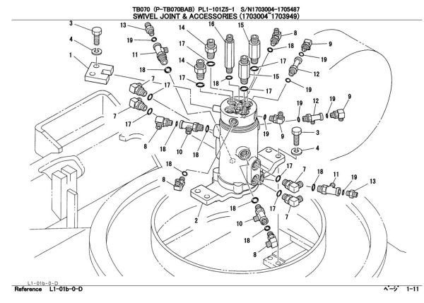 Takeuchi Excavator TB070 Workshop Operators Parts Manual 1