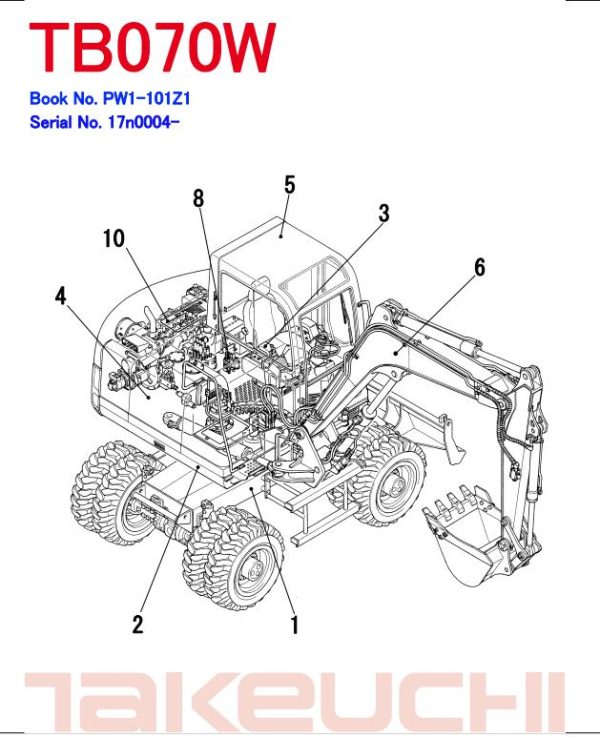 Takeuchi Excavator TB070W Operators Parts Manual