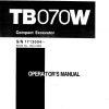 Takeuchi Excavator TB070W Operators Parts Manual 1