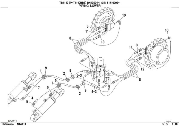 Takeuchi Excavator TB1140 Workshop Operators Parts Manual 2