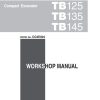 Takeuchi Excavator TB125 to TB150 Workshop Operators Parts Manual