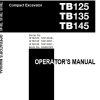 Takeuchi Excavator TB125 to TB150 Workshop Operators Parts Manual 2