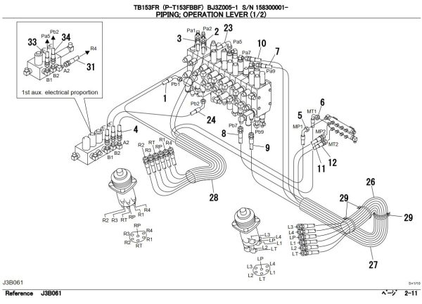 Takeuchi Excavator TB138 TB153 TB180FR Workshop Operators Parts Manual 1