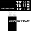 Takeuchi Excavator TB138FR TB153FR TB180FR Operators Parts Workshop Manual EN ES