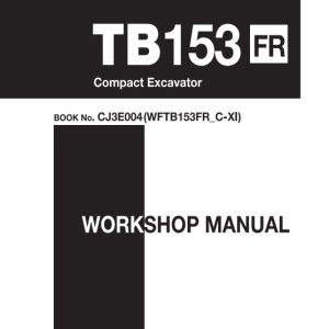 Takeuchi Excavator TB138FR TB153FR TB180FR Workshop Parts Operators Manual IT EN 1