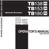 Takeuchi Excavator TB138FR to TB180FR Parts Workshop Operators Manual FR EN 1