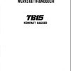 Takeuchi Excavator TB15 Parts Workshop Operators Manual DE EN