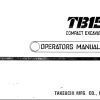 Takeuchi Excavator TB15 Parts Workshop Operators Manual DE EN 2