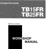 Takeuchi Excavator TB15 TB25FR Operators Parts Workshop Manual