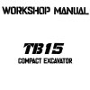 Takeuchi Excavator TB15 Workshop Operators Parts Manual 1