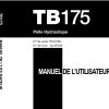 Takeuchi Excavator TB175 Parts Workshop Operators Manual FR EN