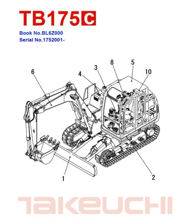 Takeuchi Excavator TB175C Parts Manual