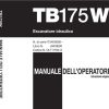 Takeuchi Excavator TB175W Workshop Parts Operators Manual IT EN