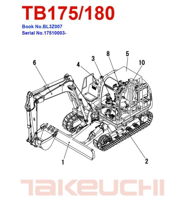 Takeuchi Excavator TB180 Parts Manual ZH EN