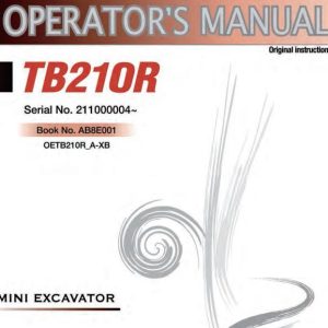 Takeuchi Excavator TB210R Workshop Parts Operators Manual 1
