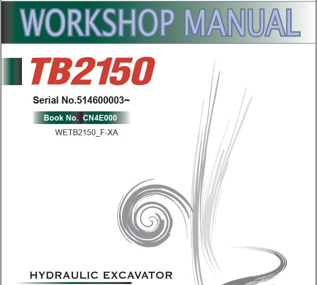 Takeuchi Excavator TB2150 Operators Parts Workshop Manual ES EN 2