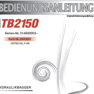 Takeuchi Excavator TB2150 Parts Workshop Operators Manual DE EN