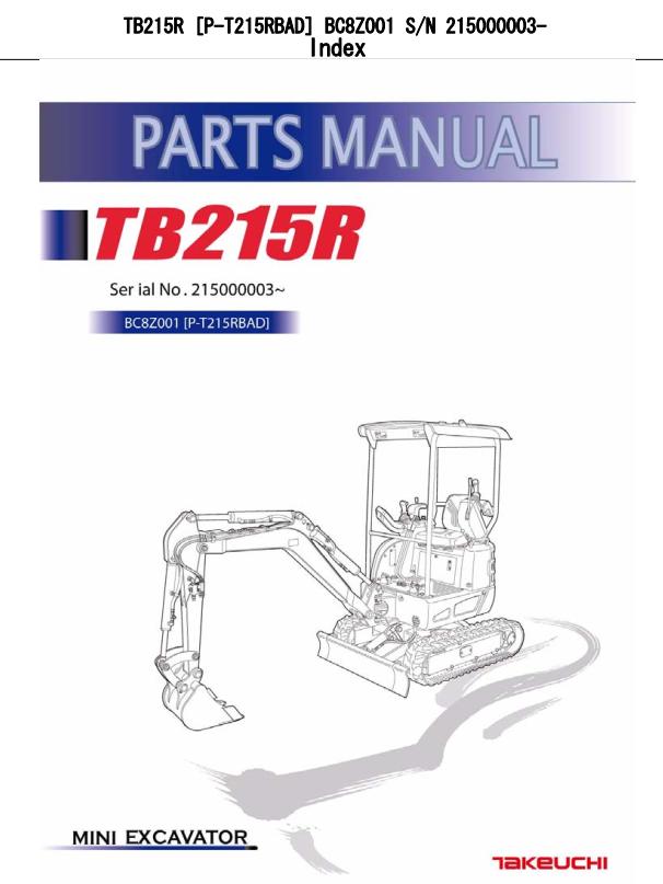 Takeuchi Excavator TB215R Parts Workshop Operators Manual DE EN 1