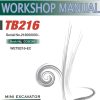 Takeuchi Excavator TB216 Operators Parts Workshop Manual ES EN 2