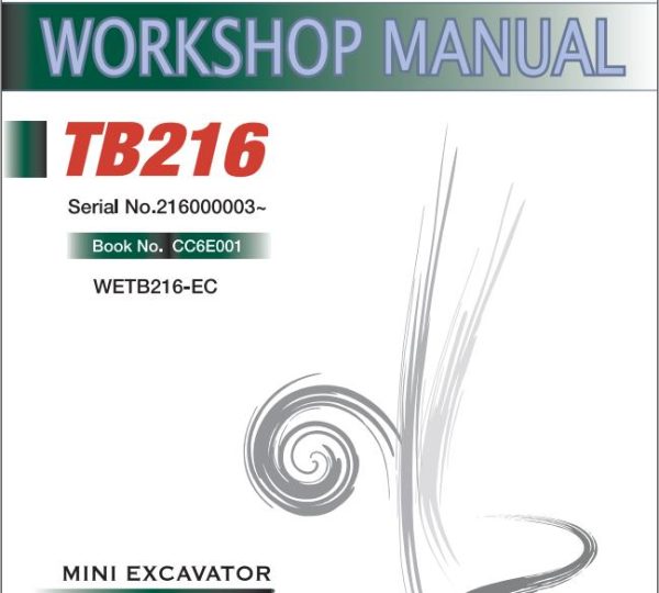 Takeuchi Excavator TB216 Operators Parts Workshop Manual ES EN 2