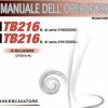 Takeuchi Excavator TB216 Workshop Parts Operators Manual IT EN