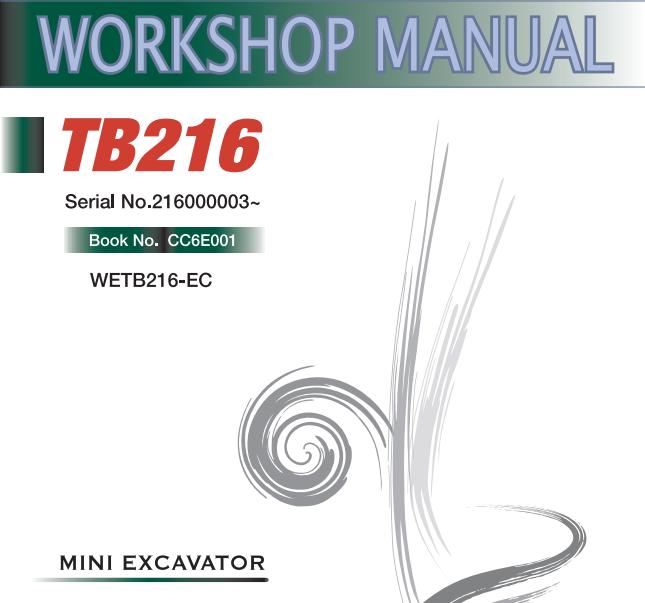 Takeuchi Excavator TB216 Workshop Parts Operators Manual IT EN 1